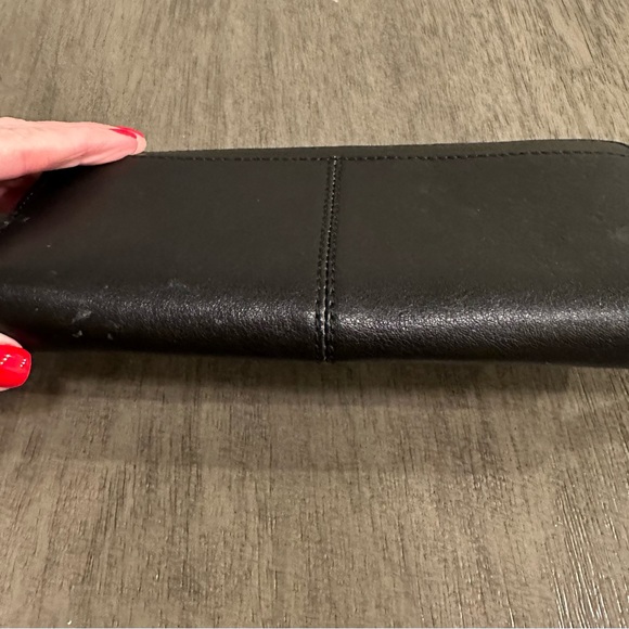 Coach Black Accordion Wallet With Gold Tone Coach Symbol - Picture 9 of 16